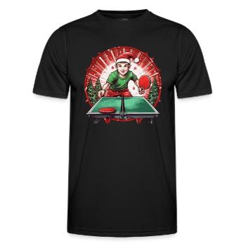 Weihnachtself Ping Pong - Männer Funktions-T-Shirt - Schwarz - Vorne - AI Model Male 178 dark (178cm)