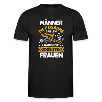 Posaune Männer Posaunist Blasmusik Posaunenspieler - Männer Funktions-T-Shirt - Schwarz - Vorne - AI Model Male 178 dark (178cm)