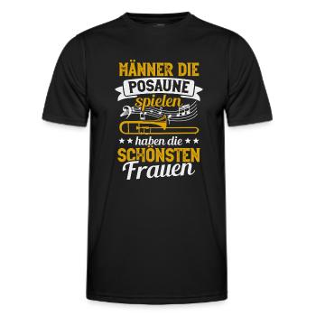 Posaune Männer Posaunist Blasmusik Posaunenspieler - Männer Funktions-T-Shirt - Schwarz - Vorne - AI Model Male 178 dark (178cm)
