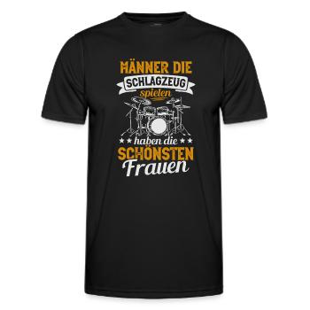 Schlagzeug Männer Schlagzeuger Drummer - Männer Funktions-T-Shirt - Schwarz - Vorne - AI Model Male 178 dark (178cm)