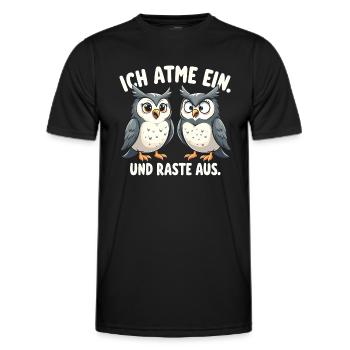 ich atme ein und raste aus lustige - Männer Funktions-T-Shirt - Schwarz - Vorne - AI Model Male 178 dark (178cm)