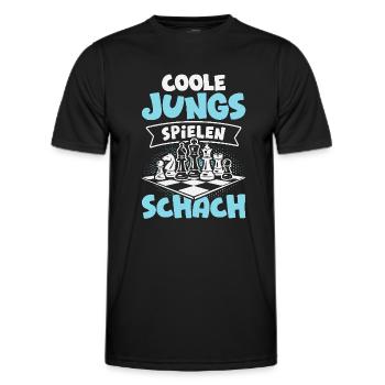 Schach Jungs Schachspieler Jungen - Männer Funktions-T-Shirt - Schwarz - Vorne - AI Model Male 178 dark (178cm)