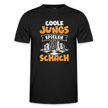 Schach Jungs Schachspieler Jungen - Männer Funktions-T-Shirt - Schwarz - Vorne - AI Model Male 178 dark (178cm)
