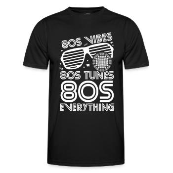 80s Vibes Melodies Everything - Men's Functional T-Shirt - black - Front - AI Model Male 178 dark (178cm)