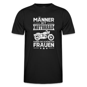 Motorrad Männer Motorradfahrer Biker - Männer Funktions-T-Shirt - Schwarz - Vorne - AI Model Male 178 dark (178cm)