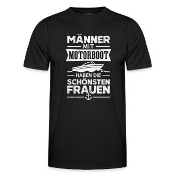 Motorboot Bootfahren Bootsfahrer Boot - Männer Funktions-T-Shirt - Schwarz - Vorne - AI Model Male 178 dark (178cm)