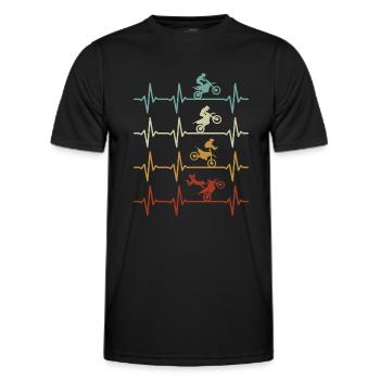 Motocross Herzschlag Enduro Supercross Dirt Bike - Männer Funktions-T-Shirt - Schwarz - Vorne - AI Model Male 178 dark (178cm)