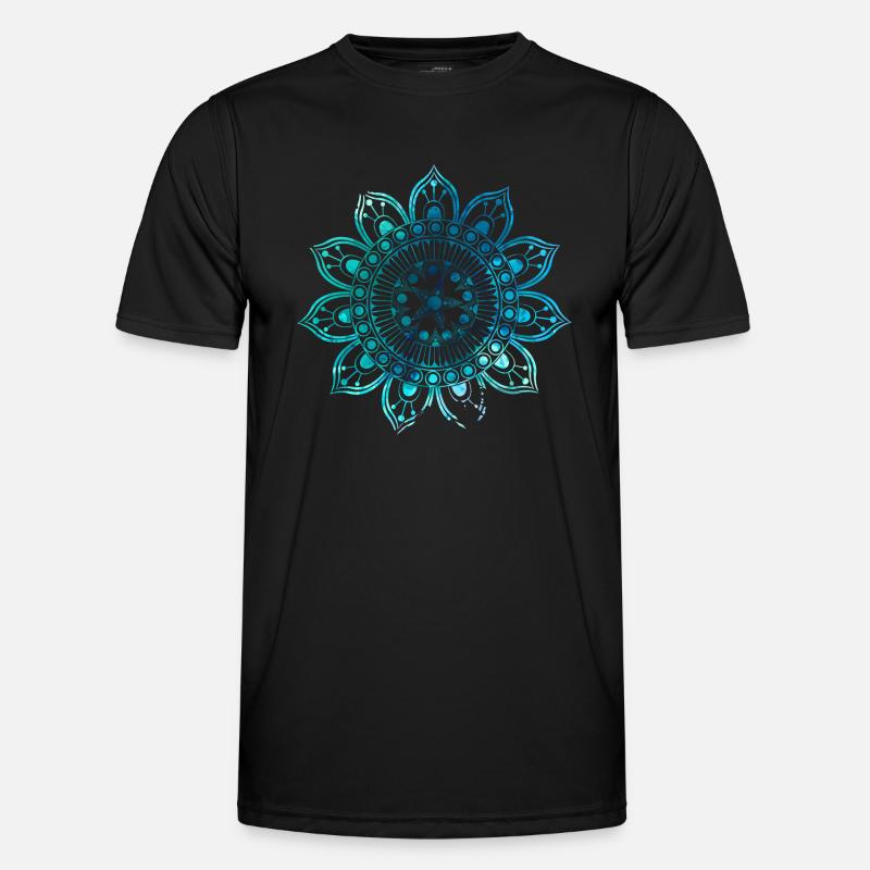 Mandala - Blau Männer Funktions-T-Shirt