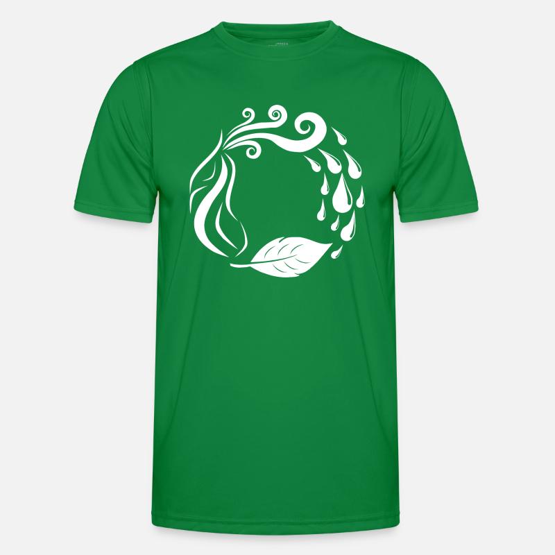 Die 4 Elemente - Feuer, Wasser, Erde, Luft - Kreis Männer Funktions-T-Shirt