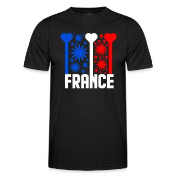 French flag blue white red - Men's Functional T-Shirt - black - Front - AI Model Male 178 dark (178cm)