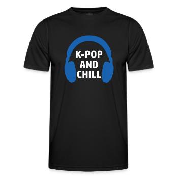 K-Pop et chill Saranghae Musique Pop Coréenne - T-shirt sport Homme - noir - Devant - AI Model Male 178 dark (178cm)