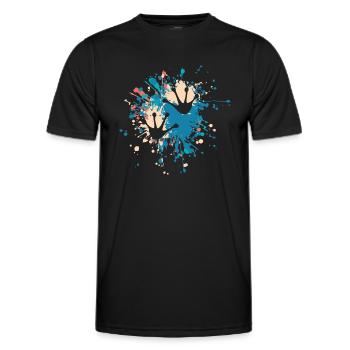 Éclaboussure de couleur d'empreinte de grenouille - T-shirt sport Homme - noir - Devant - AI Model Male 178 dark (178cm)