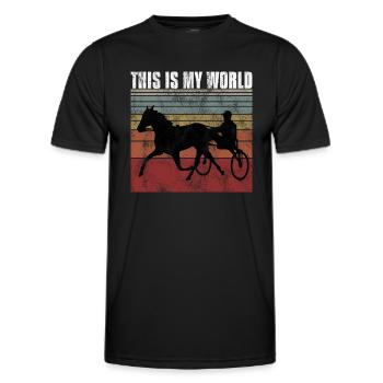 Ceci est mon World Trotting Races Retro - T-shirt sport Homme - noir - Devant - AI Model Male 178 dark (178cm)