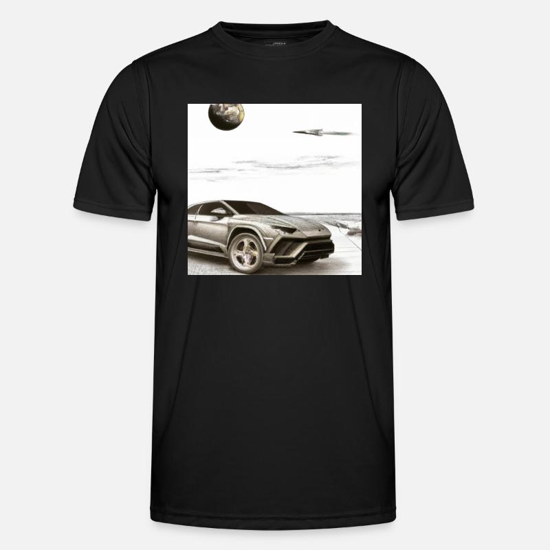 SUV am Strand - Männer Funktions-T-Shirt - Schwarz