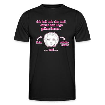 witziges Nicht-Nachdenken-Design / lustige Sprüche - Männer Funktions-T-Shirt - Schwarz - Vorne - AI Model Male 178 dark (178cm)
