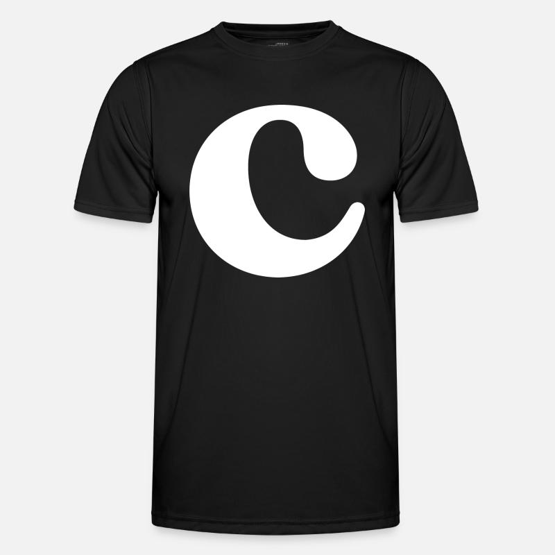 Buchstabe c - Männer Funktions-T-Shirt - Schwarz