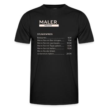 Stundenpreise Maler - Männer Funktions-T-Shirt - Schwarz - Vorne - AI Model Male 178 dark (178cm)