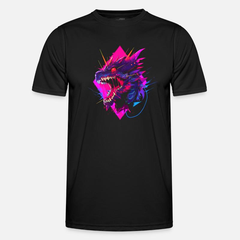 Synthwave Dragon Men's Functional T-Shirt