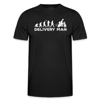 Die Entwicklung des Zustellers - Männer Funktions-T-Shirt - Schwarz - Vorne - AI Model Male 178 dark (178cm)