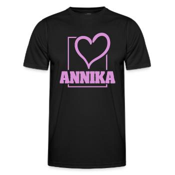 Annika as Bachelorette - Men's Functional T-Shirt - black - Front - AI Model Male 178 dark (178cm)