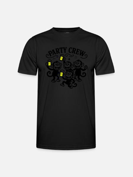 Party Crew Monkey Beer - Men's Functional T-Shirt - black