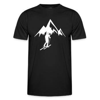 Ski Mountain Touring Ski Gift Idea Ski Tours - Men's Functional T-Shirt - black - Front - AI Model Male 178 dark (178cm)