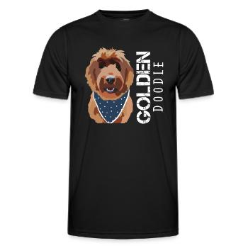 Goldendoodle avec inscription - T-shirt sport Homme - noir - Devant - AI Model Male 178 dark (178cm)
