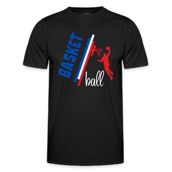 Basketball Bleu Blanc Rouge France - T-shirt sport Homme - noir - Devant - AI Model Male 178 dark (178cm)