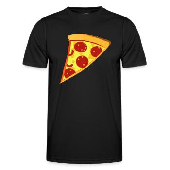 Pizza Slice Pizza Baker Pizza Food Gift Idea - Men's Functional T-Shirt - black - Front - AI Model Male 178 dark (178cm)