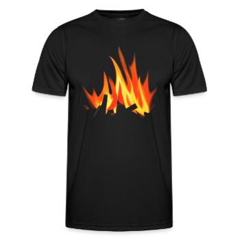 Lagerfeuer Camping Natur Wald Feuer draußen Zelt 7 - Männer Funktions-T-Shirt - Schwarz - Vorne - AI Model Male 178 dark (178cm)