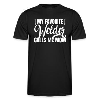Welder outfit for welders - Men's Functional T-Shirt - black - Front - AI Model Male 178 dark (178cm)