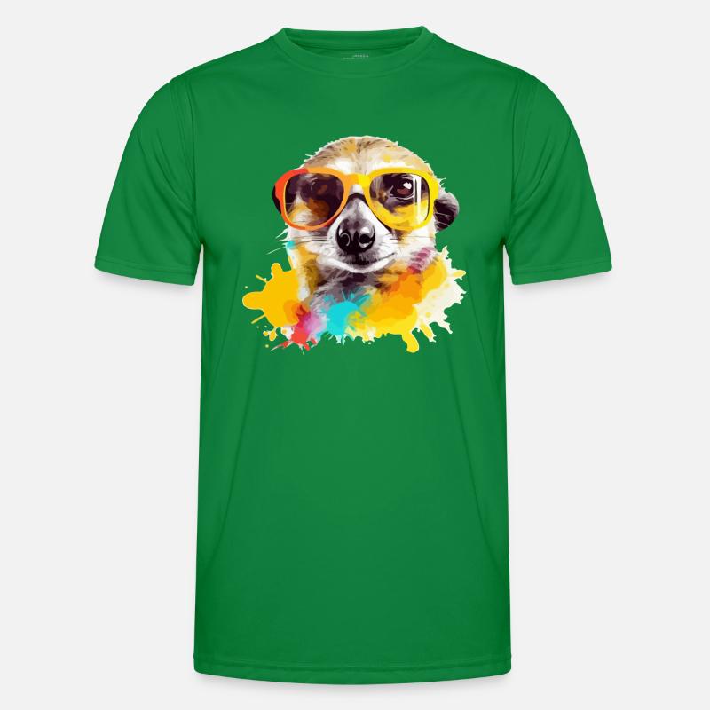 Exou das Erdmännchen mit Brille Männer Funktions-T-Shirt