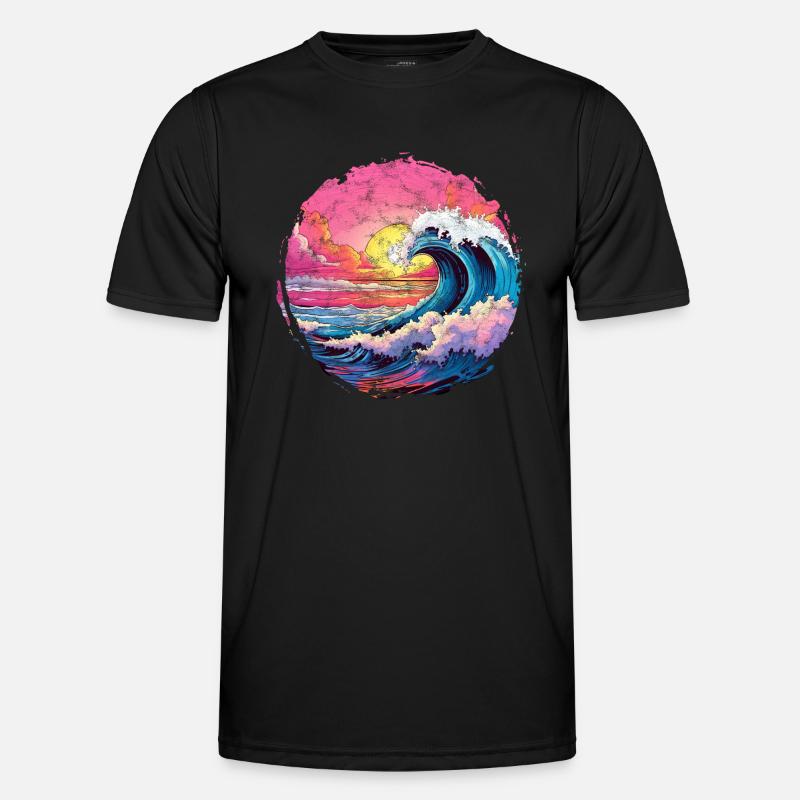 Sea, Wave, Sunset, Sun, Beach Summer Men's Functional T-Shirt