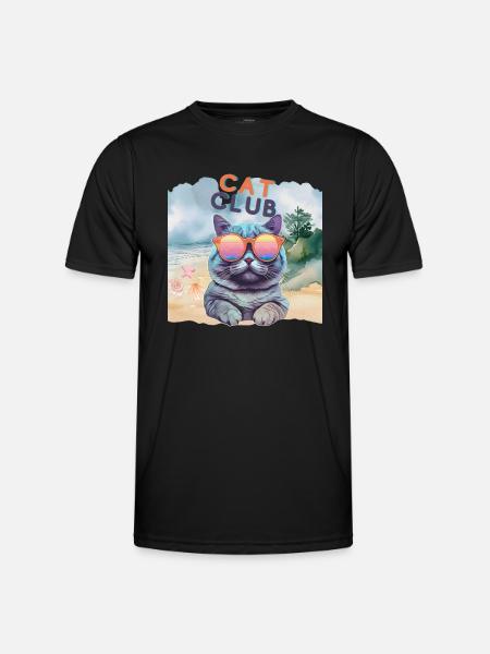 Cat Club - Männer Funktions-T-Shirt - Schwarz
