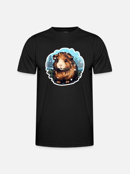 Cochon d’Inde d’hiver - T-shirt sport Homme - noir