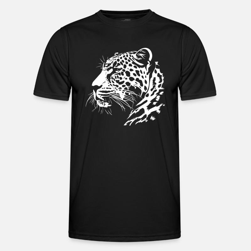 Leopard - Männer Funktions-T-Shirt - Schwarz