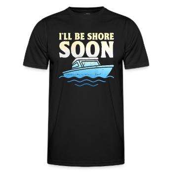 I'll Be Shore Soon Paddle Boat - Men's Functional T-Shirt - black - Front - AI Model Male 178 dark (178cm)