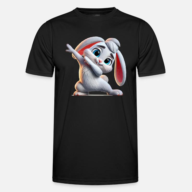 hase dabbing comic - Männer Funktions-T-Shirt - Schwarz
