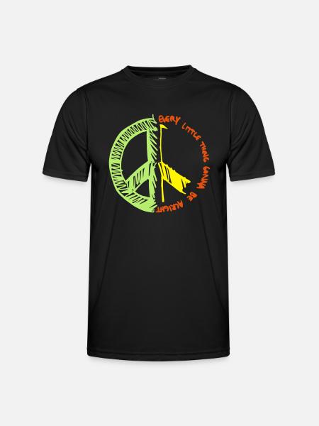 Peace - Männer Funktions-T-Shirt - Schwarz