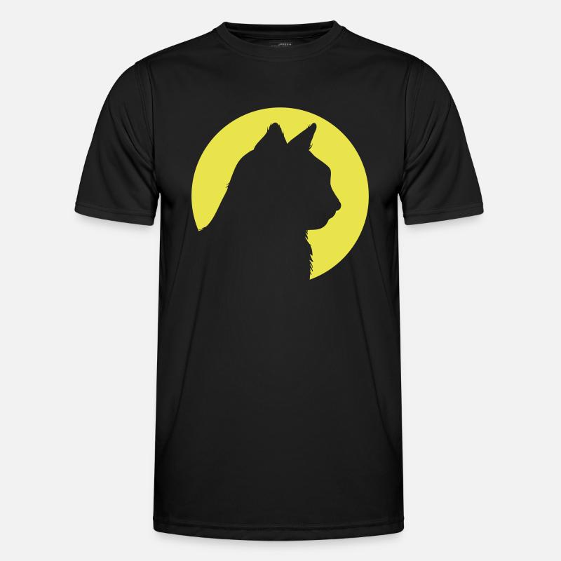 Cat Head In Moonlight Männer Funktions-T-Shirt