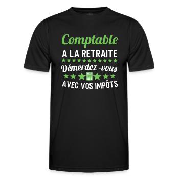 Comptable à la retraite cadeau humour - T-shirt sport Homme - noir - Devant - AI Model Male 178 dark (178cm)