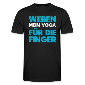 Weben - Mein Yoga Für Die Finger - Männer Funktions-T-Shirt - Schwarz - Vorne - AI Model Male 178 dark (178cm)