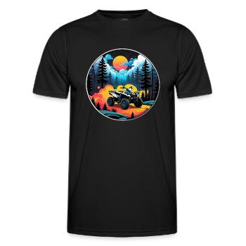 quad et tout terrain - T-shirt sport Homme - noir - Devant - AI Model Male 178 dark (178cm)