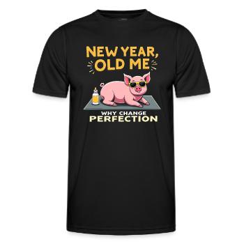 Sarkastischer Witz - Neujahr - Männer Funktions-T-Shirt - Schwarz - Vorne - AI Model Male 178 dark (178cm)