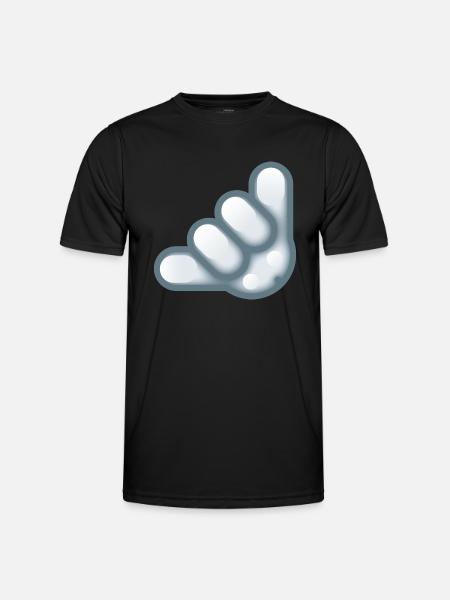 Smiley Hand Signal - Männer Funktions-T-Shirt - Schwarz