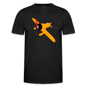Avion à hélice monomoteur - T-shirt sport Homme - noir - Devant - AI Model Male 178 dark (178cm)