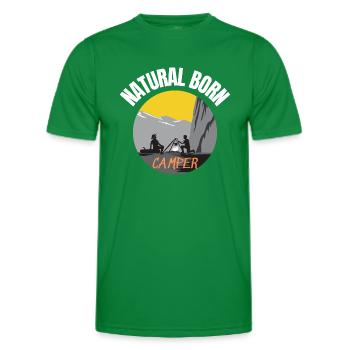 Natural born camper - Men's Functional T-Shirt - kelly green - Front - AI Model Male 178 dark (178cm)
