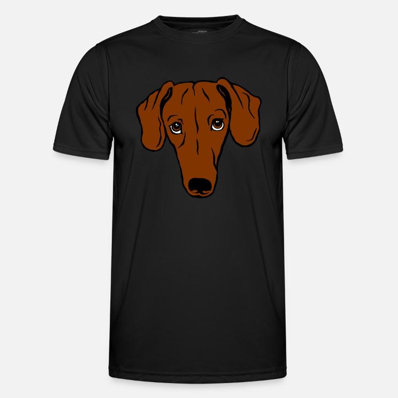 Dackel, kurzhaar - Männer Funktions-T-Shirt - Schwarz