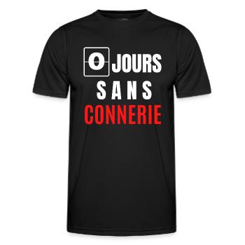 zéro jours sans connerie - T-shirt sport Homme - noir - Devant - AI Model Male 178 dark (178cm)