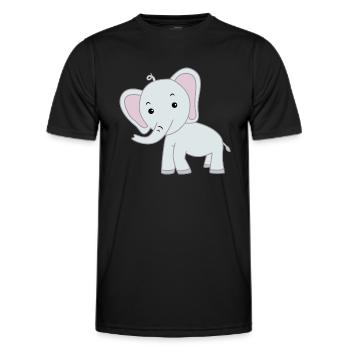 Elefant niedlich - Männer Funktions-T-Shirt - Schwarz - Vorne - AI Model Male 178 dark (178cm)